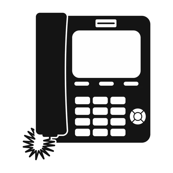 Office phone svart enkel ikon — Stock vektor