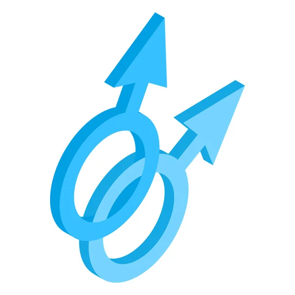पुरुष समलैंगिक प्रतीक आइसोमेट्रिक 3 डी प्रतीक — स्टॉक वेक्टर