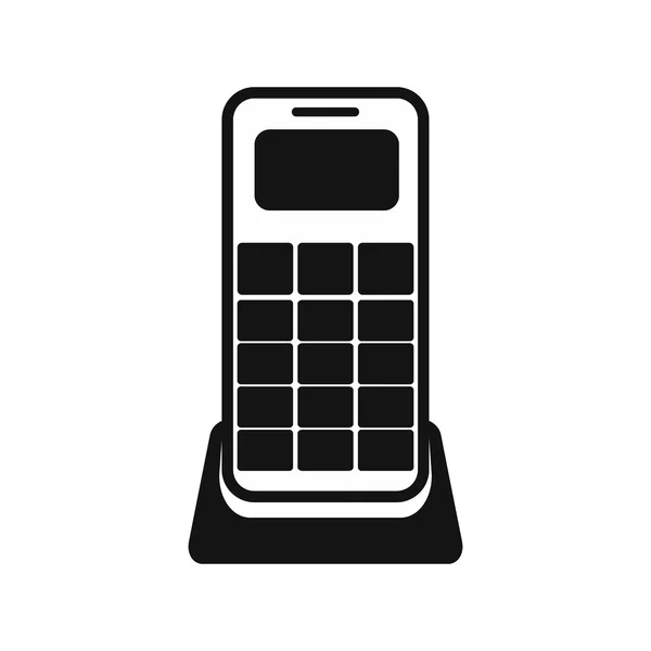 Vezeték nélküli telefon fekete egyszerű ikon — Stock Vector