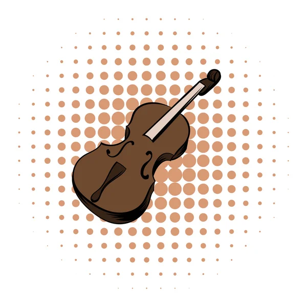 Icono de cómics de violín — Vector de stock