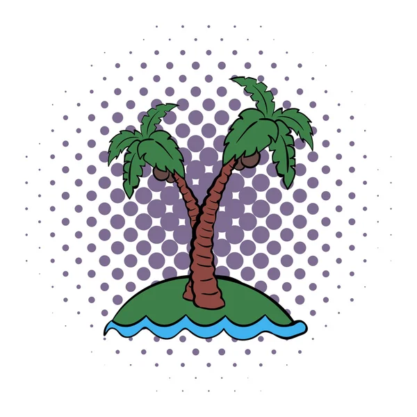 Palm tree comics icon — Stock Vector