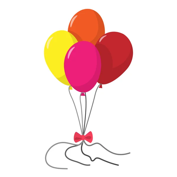 4 balloons cartoon icon — Stock Vector