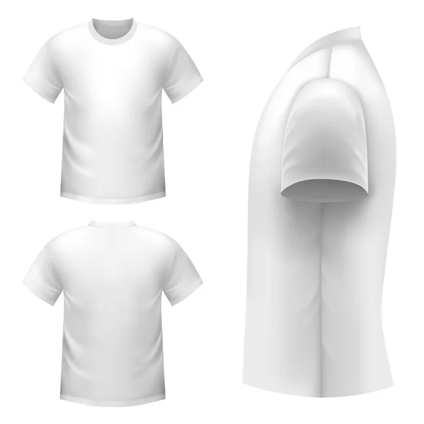 Gerçekçi beyaz t-shirt — Stok Vektör