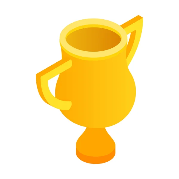 Gouden trofee cup isometrische 3D-pictogram — Stockvector