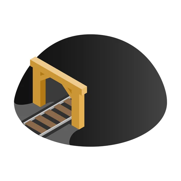 Spoorweg tunnel 3d isometrische pictogram — Stockvector