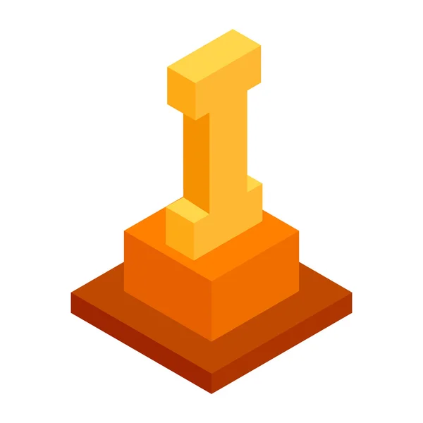 First place isometric 3d icon — Stock Vector