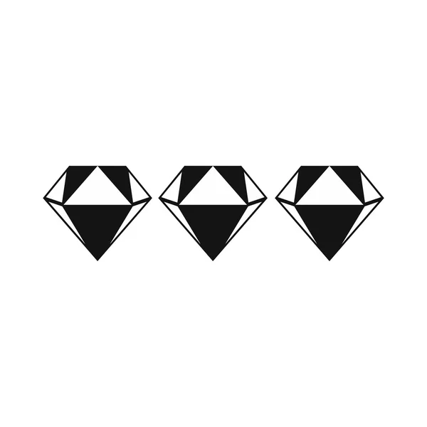 Tres diamantes icono — Vector de stock