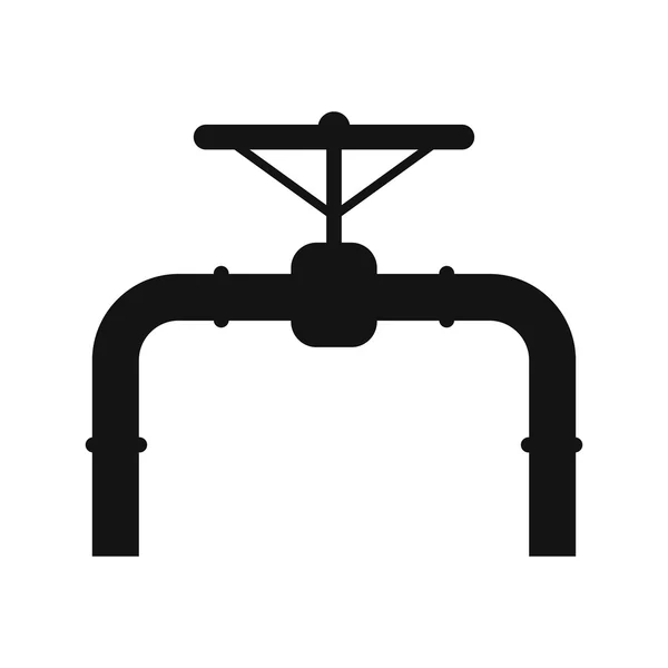 Pipeline with valve and handwheel icon — Stock Vector
