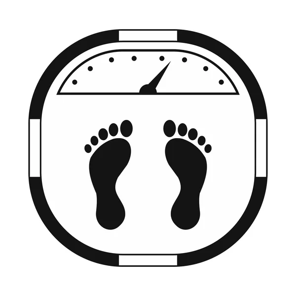 Weight scale black simple icon — Stock Vector
