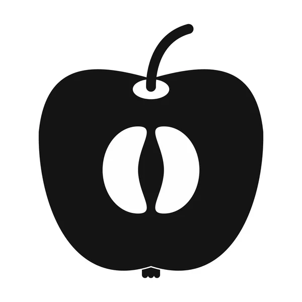 ครึ่งหนึ่งของไอคอนแอปเปิ้ลสด — ภาพเวกเตอร์สต็อก