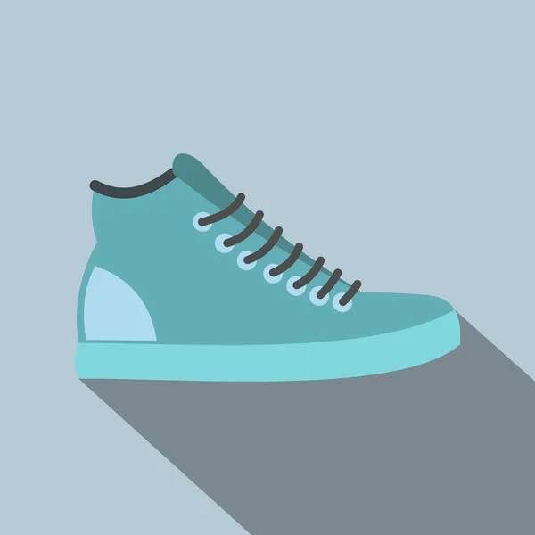 Sneakers blu icona piatta — Vettoriale Stock