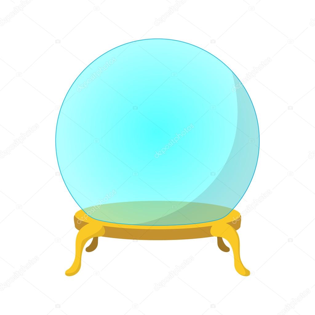 Empty glass ball cartoon icon