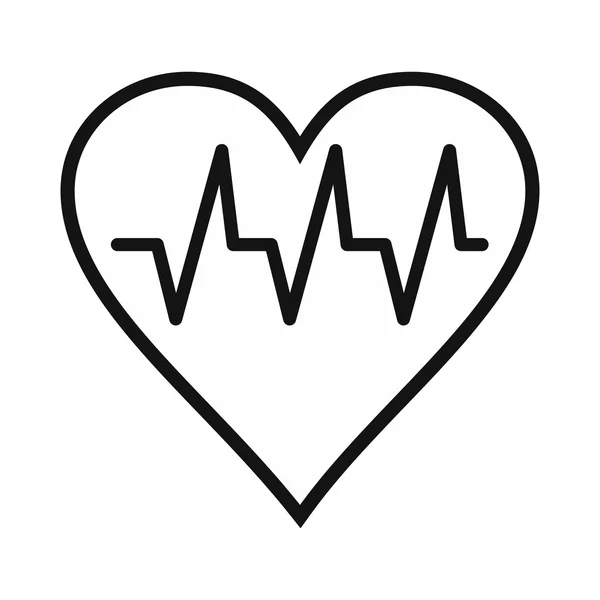 Batimento cardíaco ícone simples preto —  Vetores de Stock