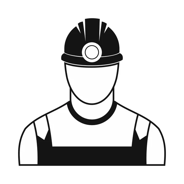 Coal miner black simple icon — Stock Vector