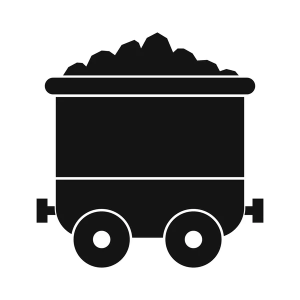 Carvão trole preto ícone simples —  Vetores de Stock