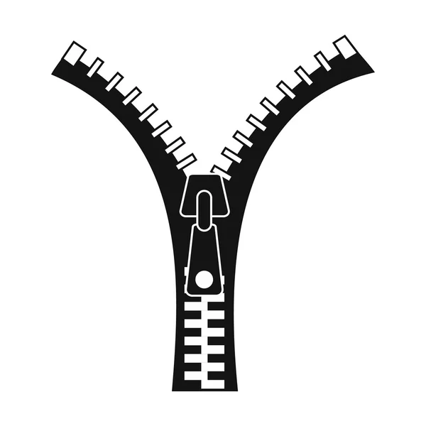 Zipper ícone simples preto — Vetor de Stock