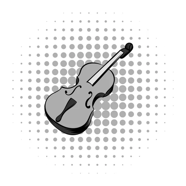 Icono de cómics gris violín — Vector de stock