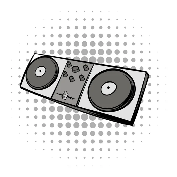 Console de mixage icône de bande dessinée noire — Image vectorielle