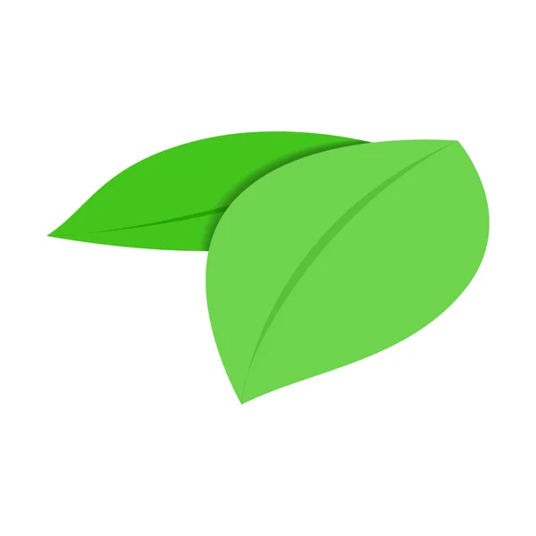 Изометрическая трехмерная иконка зелёных листьев — стоковый вектор