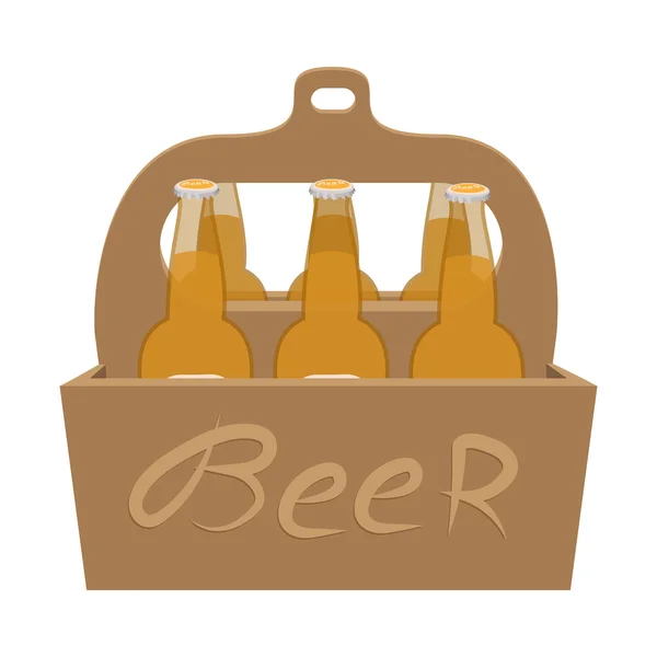 Verpakking met bier cartoon pictogram — Stockvector