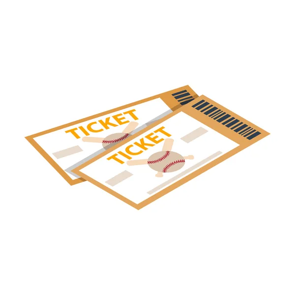 Beyzbol biletleri izometrik 3d simgesi — Stok Vektör