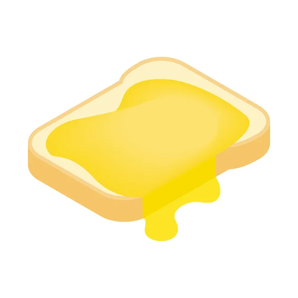 Slice of bread with honey isometric 3d icon — Stock Vector