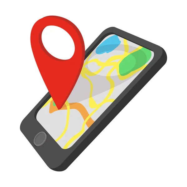 Smartphone mit GPS Navigator Cartoon-Symbol — Stockvektor