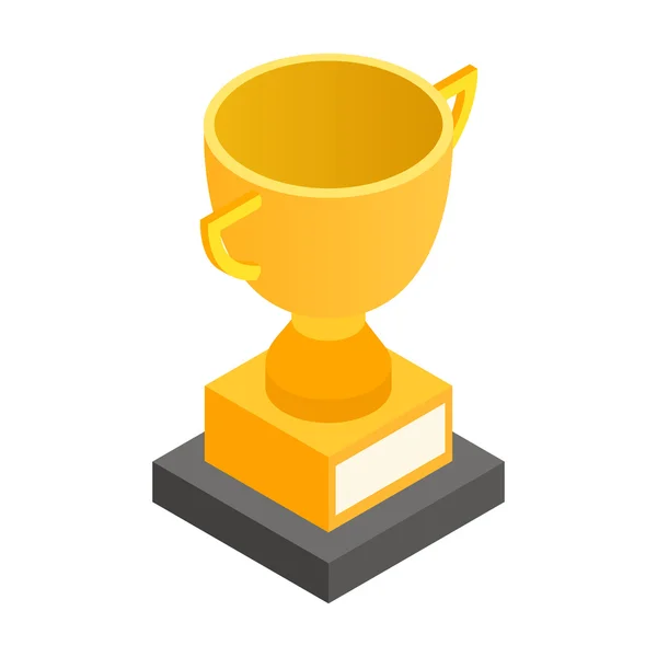 Copa trofeo de oro ícono isométrico 3d — Vector de stock