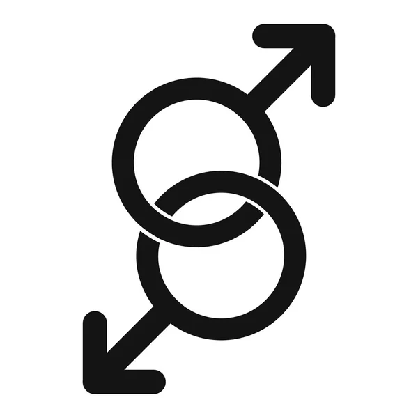 Знак двох чоловіків чорна проста ікона — стоковий вектор