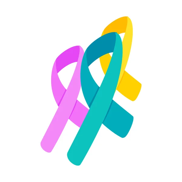 Awareness ribbons 3d isometric icon — Stock Vector