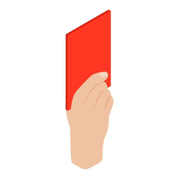 Arbitro che mostra l'icona 3D isometrica del cartellino rosso — Vettoriale Stock