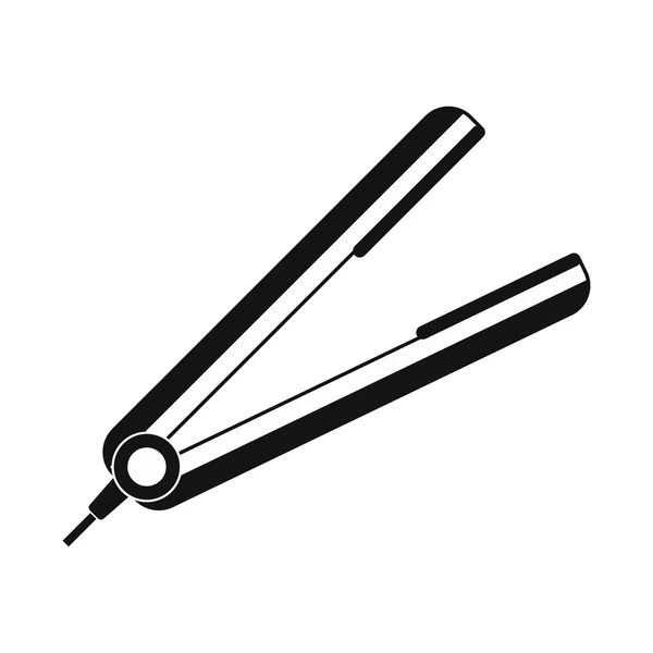 Plancha de pelo negro icono simple — Vector de stock