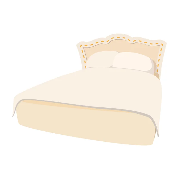 Розкішне двоспальне ліжко мультфільм значок — стоковий вектор