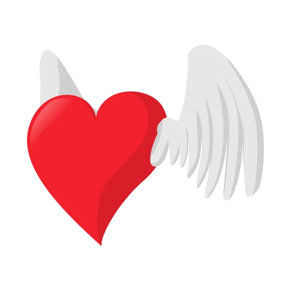 Serce ze skrzydłami ikona kreskówka miłość — Wektor stockowy