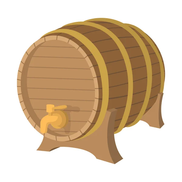 Wooden barrel cartoon icon — Stock Vector