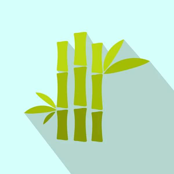 Green bamboo stem flat icon — Stock Vector