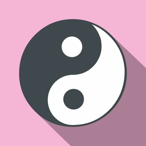 Ying yang platte pictogram — Stockvector