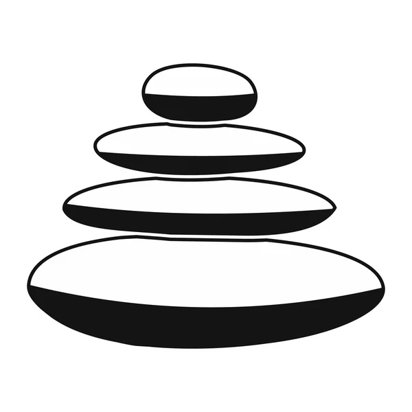 Zen basalt stenar svart enkel ikon — Stock vektor