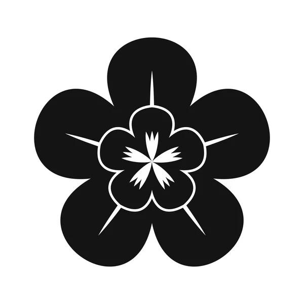 Icône simple noir orchidée — Image vectorielle