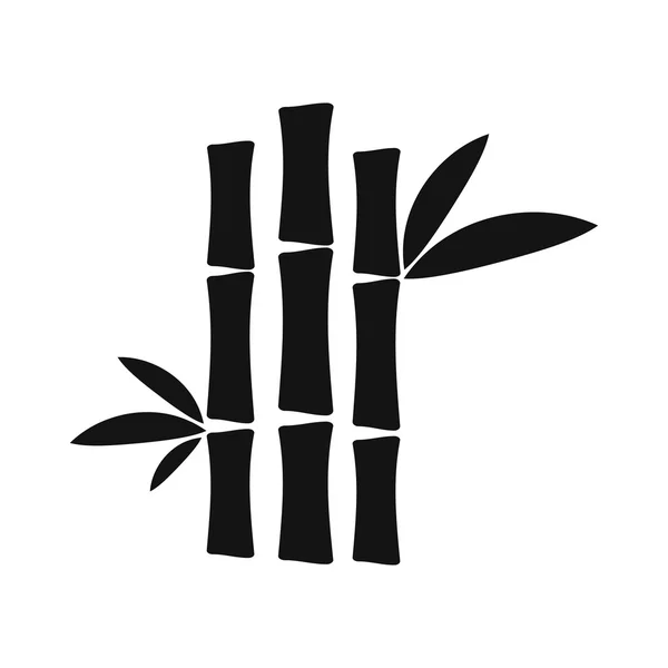Gambo di bambù nero semplice icona — Vettoriale Stock