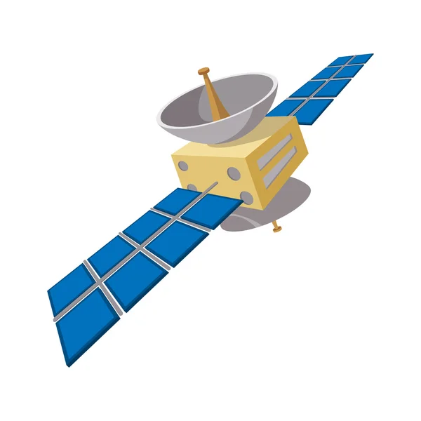 Icono de dibujos animados de comunicaciones por satélite — Archivo Imágenes Vectoriales