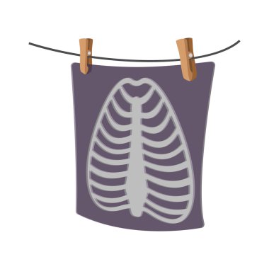 X-Ray of a human rib cage cartoon icon clipart