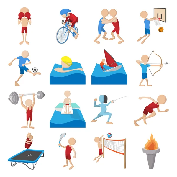 Мультипликационный набор летних видов спорта — стоковый вектор