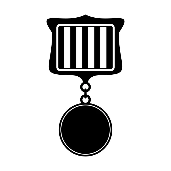 Medaille schwarz einfaches Symbol — Stockvektor