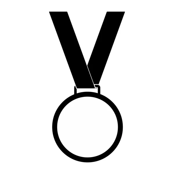 Medaille zwarte eenvoudige pictogram — Stockvector