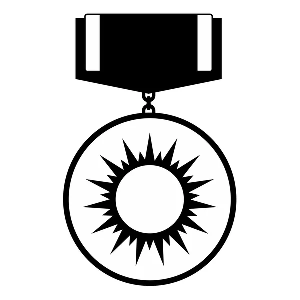 Μετάλλιο μαύρο απλό εικονίδιο — Διανυσματικό Αρχείο