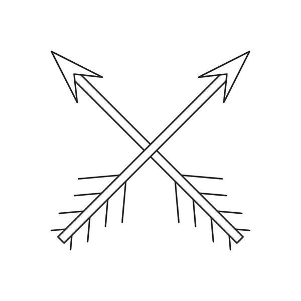 Cross pilar tunn linje-ikonen — Stock vektor