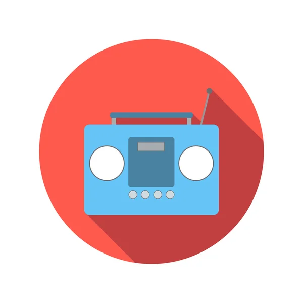 Boom box or radio cassette tape player flat icon — Stock Vector