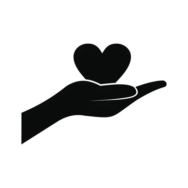 Een hand geven een hart pictogram — Stockvector