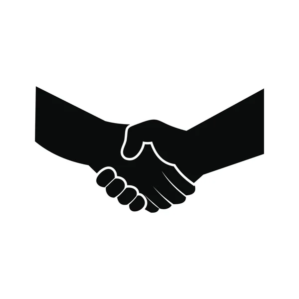 Uścisk dłoni czarne proste ikona — Wektor stockowy